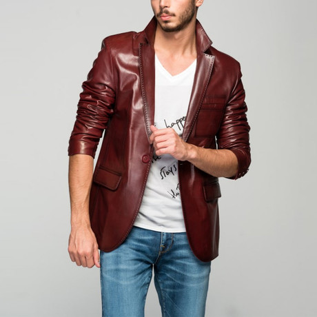 Mirocleto Leather Jacket // Claret Red (XS)