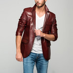 Mirocleto Leather Jacket // Claret Red (2XL)