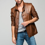 Malara Leather Jacket // Tobacco (XS)