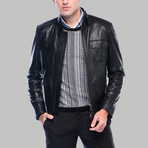 Giovanni Leather Jacket // Black (XL)
