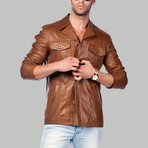 Apuleio Leather Jacket // Tobacco (S)
