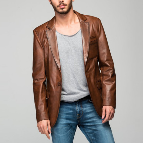 Euseo Leather Jacket // Antique Brown (XS)