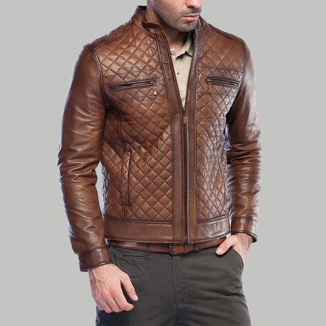 Bernardo Leather Jacket // Antique Brown (XS)