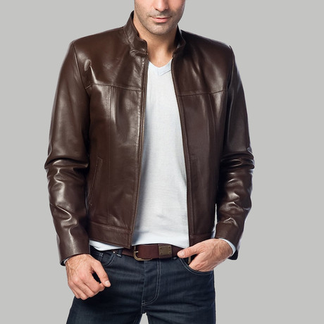 Gastone Leather Jacket // Hazelnut Brown (XS)