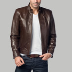 Gastone Leather Jacket // Hazelnut Brown (XL)