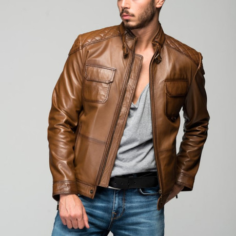 Felice Leather Jacket // Antique Brown (XS)