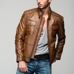 Felice Leather Jacket // Antique Brown (S)