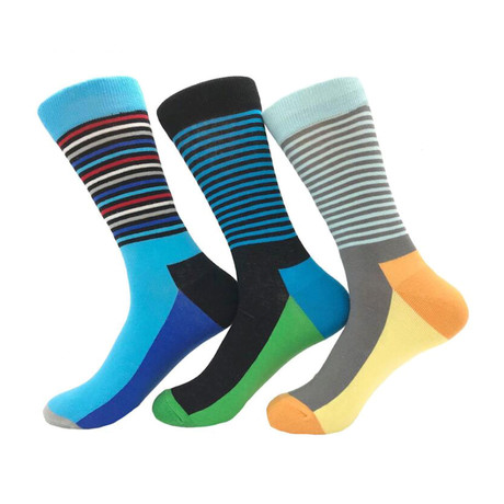 Striped Sock Bundle // 3 Pack // Multi Color