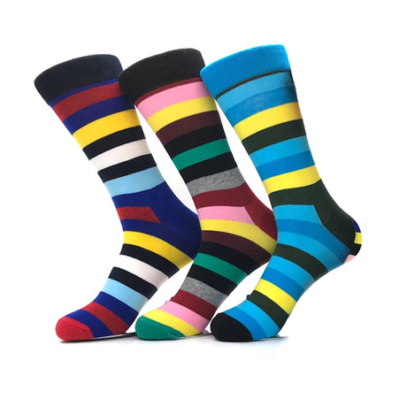 Stripe Sock Bundle I // 3 Pack // Multi Color
