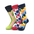 Puzzle Sock Bundle // 3 Pack // Multicolor
