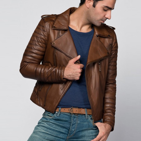 Stefano Leather Jacket // Antique Brown (XS)