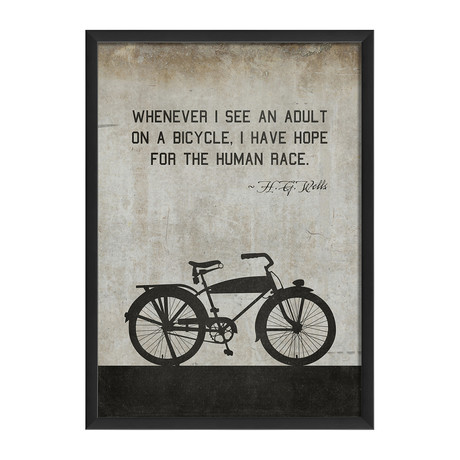 Bicycle // HG Wells // White (12.625"W x 17.125"H x 1.125"D)