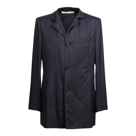 3-Button Overcoat // Navy (Euro: 44)