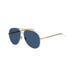 Dior // Men's Diorastral Sunglasses // White Gold + Gray