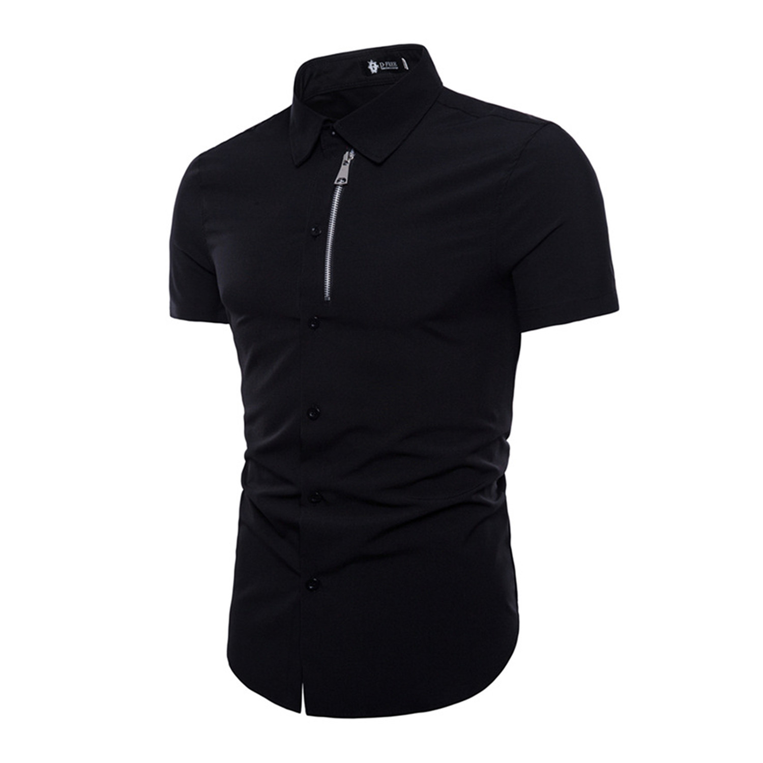 Short Sleeve Shirt // Black Zipper (S) - Amedeo Exclusive - Touch of Modern