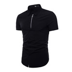Short Sleeve Shirt // Black Zipper (L)