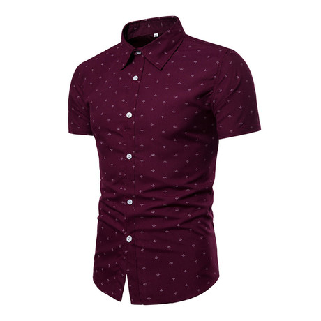 Short Sleeve Shirt // Burgundy Arrow (M)