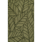 Zenith // Bold Leaf // Olive Green Area Rug (9' x 13')