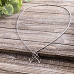 Crossed Anchor Necklace // Silver