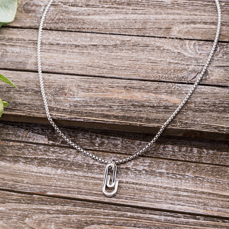 Paperclip Necklace // Silver