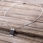 Wrapped Dog-Tag Necklace // Black + Silver