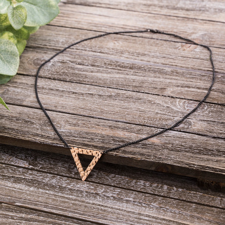 Triangle Necklace // Black + Rose Gold + Silver