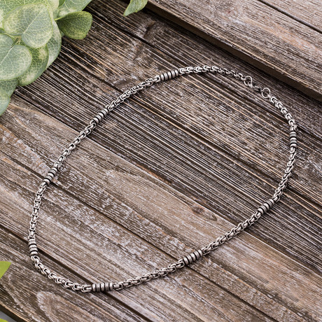 King's Braid Link Necklace // Silver