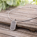 Fleur De Lis Dog-Tag Necklace // Silver