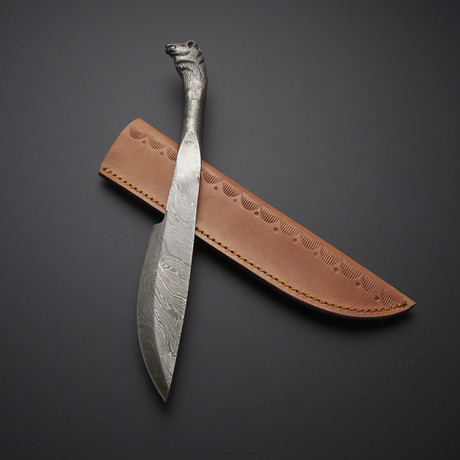Hand Engraved Damascus Steel Knife // Collector's Edition