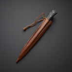 Stainless Steel Carving Fork + Knife // Bull Horn Handle