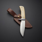 D2 Steel Full Tang Knife + Steel Guard // Camel Bone Handle