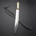 D2 Steel Vintage Long Knife // Camel Bone Handle