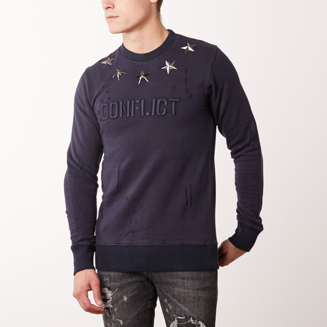 Metal Stars Sweater // Navy (XS)