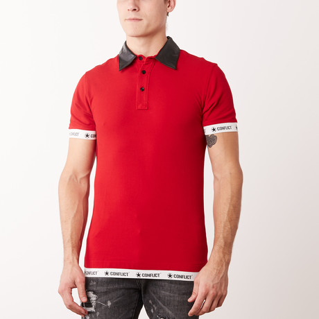 Leather Polo // Red (XS)