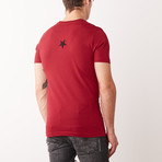 Gorilla Metal Stars T-Shirt // Bordeaux (L)