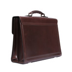 Combination Lock Leather Breifcase // Brown