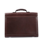 Combination Lock Leather Breifcase // Brown