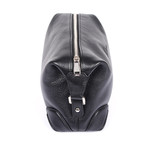 Leather Corner Detail Personal Care Case // Black