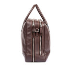 Leather Double Zipper Breifcase // Dark Brown