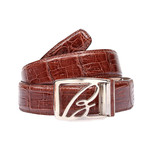 Crocodile Skin Belt // Light Brown // 115 cm // 42" Waist