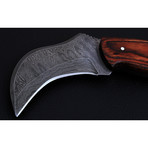 Damascus Steel Karambite Dagger // Rose Wood Handle