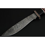 Damascus Steel Knife // Bull Horn Handle + Fiber