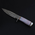 Damascus Steel Bowie Knife // Corian Handle + Brass Spacers