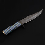 Handmade Damascus Steel Bowie Knife // Corian Handle + Brass Spacers