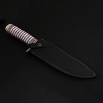 Damascus Steel Bowie Knife // Corian Handle + Brass Spacers