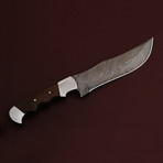 Damascus Steel Bowie Knife // Canvas Micarta Handle