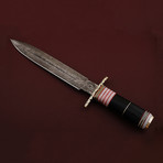 Damascus Steel Dagger // Bull Horn + Corian Handle