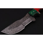 Damascus Steel Tracker Knife // Hunters Grip Handle