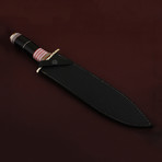 Damascus Steel Dagger // Bull Horn + Corian Handle