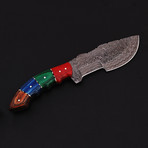 Damascus Steel Tracker Knife // Colored Wood Handle